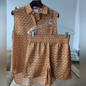 Burberry Women's Silk Sleeveless Top and Shorts, US 8